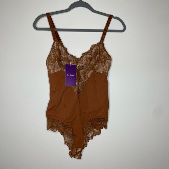 Women's Lace Bodysuit - Brown - Picture 1 of 2